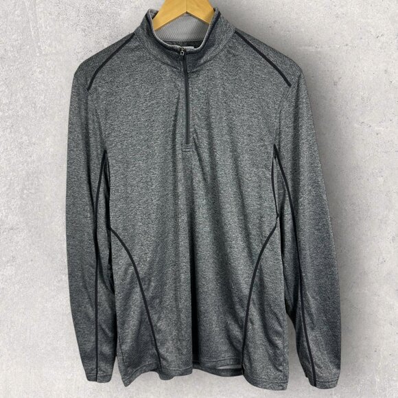 Prana Talon Jacket Grey Mens Size Medium Long Sleeve Mock Neck Running Quick Dry - Picture 14 of 16